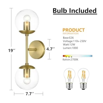 KoKo&Yukina Mid Century Modern Bathroom Vanity Light