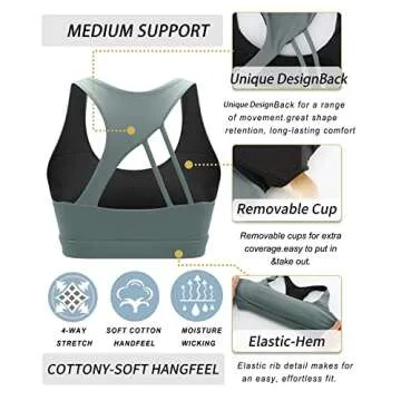RUNNING GIRL Medium Support Sports Bra for Women