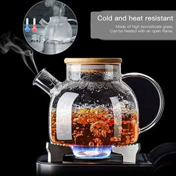 Durable JOUALY Glass Teapot for Perfect Brews