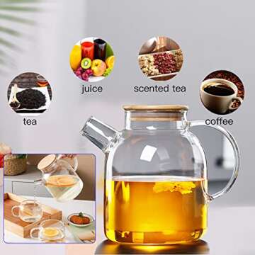 Durable JOUALY Glass Teapot for Perfect Brews