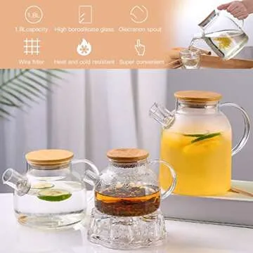 Durable JOUALY Glass Teapot for Perfect Brews