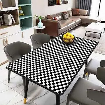 Qianglive Black and White Contact Paper Mosaic Checkered Peel and Stick Wallpaper Lattice Self Adhesive Waterproof Vinyl Roll for Bathroom Kitchen Backsplash Cabinets Shelf Liners Drawers 17.3"x80"