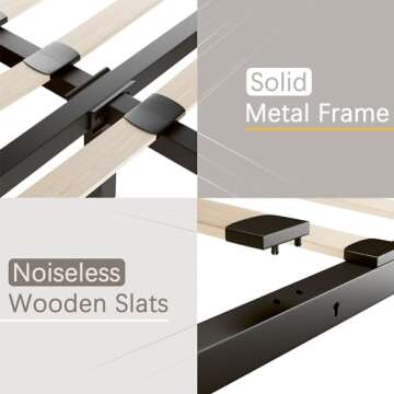 Fluest Queen Bed Frame with Headboard Storage, Upholstered Platform with Adjustable Headboard, Wooden Slats, No Box Spring Needed, Easy Assembly, Mattress Foundation - Beige