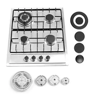 Stainless Steel 24"x20" Built-in Gas Cooktop with 4 Burners