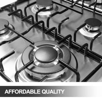 Stainless Steel 24"x20" Built-in Gas Cooktop with 4 Burners
