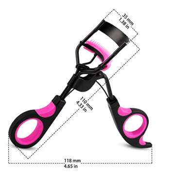 Eyelash Curlers with Comb IMMER LIEBEN Lash Curler with 5 Replacement Refills, 3 Combs, 10 Seconds Curl and Lifted Lashes Black and Purple