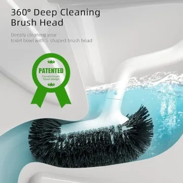 HAMITOR Toilet Bowl Brush Holder Set for Deep Cleaning