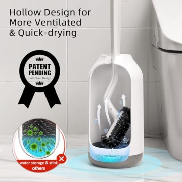 HAMITOR Toilet Bowl Brush Holder Set for Deep Cleaning