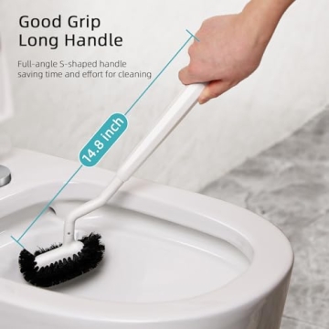 HAMITOR Toilet Bowl Brush Holder Set for Deep Cleaning