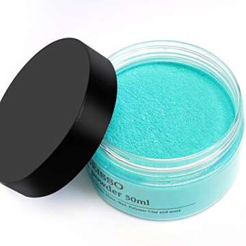 SEISSO Turquoise Blue Mica Powder for Epoxy Resin 1.7 oz /50g Powdered Pigment for Soap Colorant Bat...