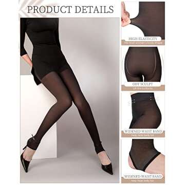 Foaincore 4 Pairs Fleece Lined Tights Women Fleece Lined Leggings Translucent Winter Sheer Tights Wa...