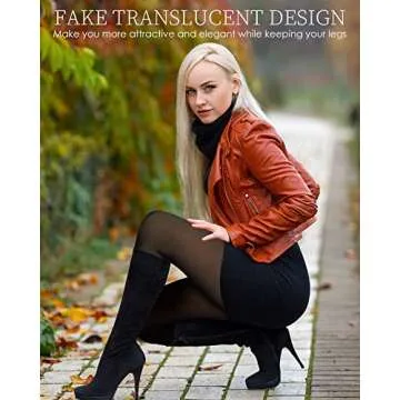 Foaincore 4 Pairs Fleece Lined Tights Women Fleece Lined Leggings Translucent Winter Sheer Tights Warm Pantyhose for Women(200g,Stirrup,Black, Brown, Nude)