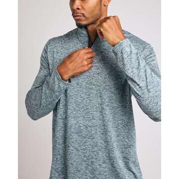 Real Essentials Mens Big and Tall King Size Quarter 1/4 Zip Pullover Long Sleeve Athletic Dry Fit Shirt Gym Running Golf Half Zip Top Workout Sweatshirts Sweater Jacket, Set 3, 5X Tall, Pack of 3