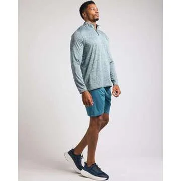 Real Essentials Mens Big and Tall King Size Quarter 1/4 Zip Pullover Long Sleeve Athletic Dry Fit Shirt Gym Running Golf Half Zip Top Workout Sweatshirts Sweater Jacket, Set 3, 5X Tall, Pack of 3