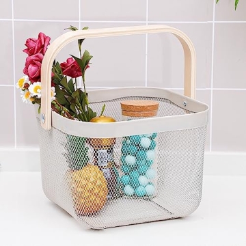Ymeibe Mesh Steel Storage Organizer Basket for Home Use