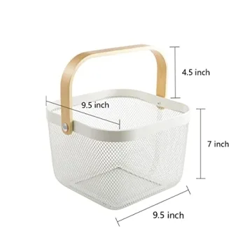 Ymeibe Mesh Steel Storage Organizer Basket for Home Use