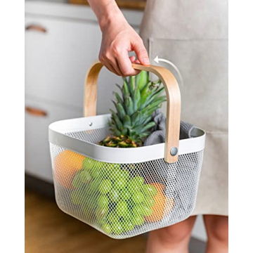 Ymeibe Mesh Steel Storage Organizer Basket for Home Use