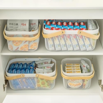 Ymeibe Mesh Steel Storage Organizer Basket for Home Use
