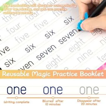 Large Size Magic Practice Copybook, Reusable Handwriting Practice Book, for Preschool Kids Age 3-8 ​Calligraphy (4 Books with Pens)