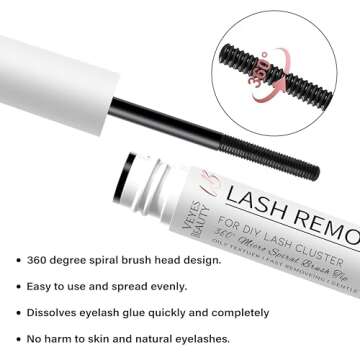 VEYESBEAUTY Cluster Lash Glue Remover 5ML Eyelash Remover for DIY Lash Extensions at home Clear Remover for Self-application Individual Lashes