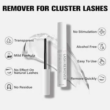 VEYESBEAUTY Cluster Lash Glue Remover 5ML Eyelash Remover for DIY Lash Extensions at home Clear Remover for Self-application Individual Lashes