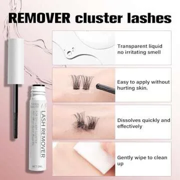 VEYESBEAUTY Cluster Lash Glue Remover 5ML Eyelash Remover for DIY Lash Extensions at home Clear Remover for Self-application Individual Lashes