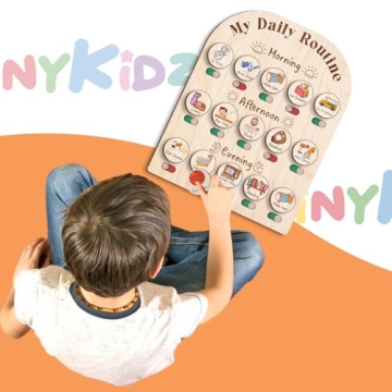 Wooden Chore Chart Visual Schedule for Kids Routine