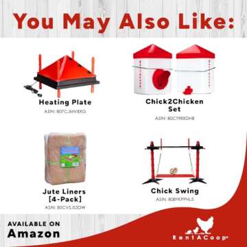RentACoop Big Red Barn Folding Chick Brooder with Jute Liner Pad