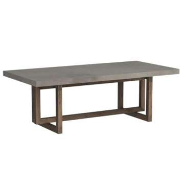 RAGGZZ Dining Table Concrete Grey Dining Table for 6 Rectangle Wooden Tabletop