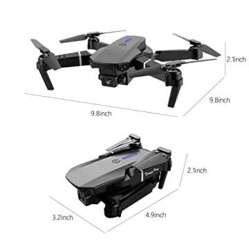 Dual -Shot 1080P Folding Aerial Drone, Hd Camera, Wifi Map High -Definition Aircraft, Remote Control Toy Gifts
