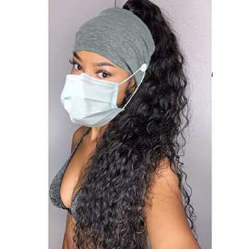 Efdagsad Boho Button Headband for Comfortable Mask Wear
