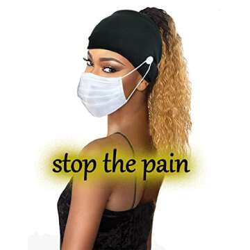 Efdagsad Boho Button Headband for Comfortable Mask Wear