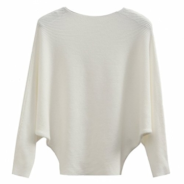 GABERLY Boat Neck Batwing Sleeves Dolman Knitted Sweater - Stylish Comfort for All Occasions