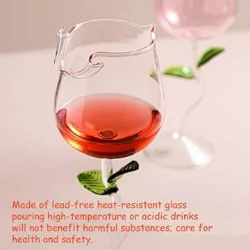 YGHQAP 5 Oz Creative Rose Flower Wine Glasses Set