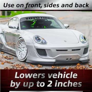 EZ Lip Front Splitter PRO – Universal Fit 2-inch Lip Spoiler, Car Accessory to Protect and Customize Your Ride, Black