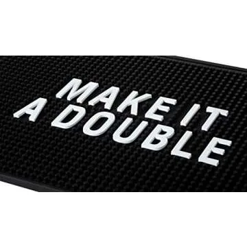 Make It A Double Home Bar Mat - Extra Large Rectangular Bar Mat Spill Drip Mat -12" x 18"
