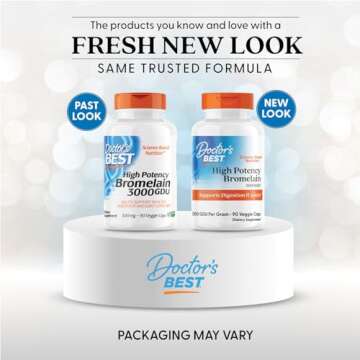 Doctor's Best 3000 GDU Bromelain Proteolytic Digestive Enzymes Supplements, Supports Healthy Digestion, Joint Health, Nutrient Absorption, 500 mg,Capsule, 90 Count(Pack of 1)