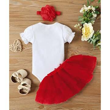 GRNSHTS Baby Girl Birthday Outfits Cake Smash Strawberry One Romper Tutu Skirt Headflower Party Photo Photography Clothes(Red,12-18M)