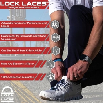 Lock Laces No-Tie Lacing System - Easy & Comfortable Shoelaces