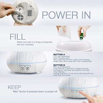 Cool Mist Humidifiers with Essential Oil Diffuser Function