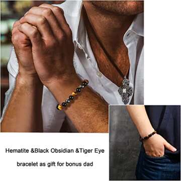 Sereney Step Dad Father's Day Bracelet - Adjustable Triple Protection Gift for Dads