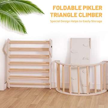 RMHDSLF 5-in-1 Foldable Pikler Triangle Set for Toddlers