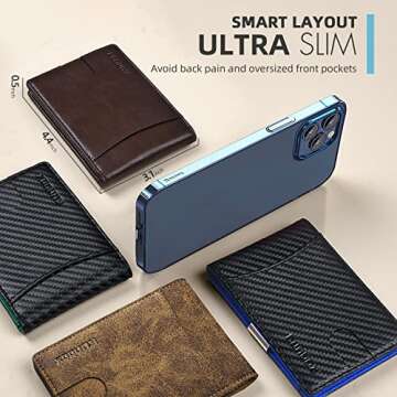 Wallet for Men Slim with Money Clip RFID 11 Slots Credit Card Holder Thin Leather Men's Wallet Bifold Minimalist Front Pocket Large Capacity Gift Box