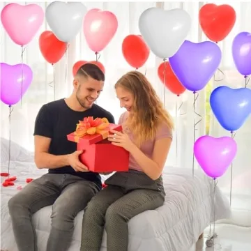 100 Heart Shaped Balloons for Valentine's Day Weddings