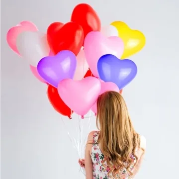 100 Heart Shaped Balloons for Valentine's Day Weddings