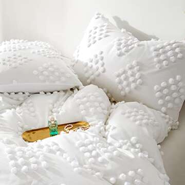 Elegant Boho White Comforter Set for All Seasons