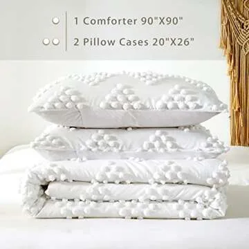 Elegant Boho White Comforter Set for All Seasons