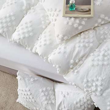 Elegant Boho White Comforter Set for All Seasons