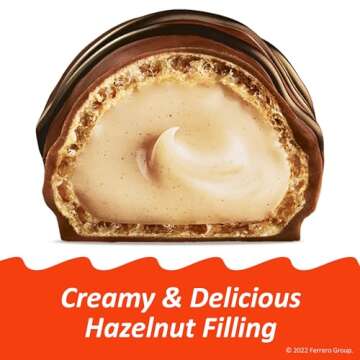 Kinder Bueno, Bulk 30 Pack, Milk Chocolate and Hazelnut Cream, Stocking Stuffers, 2 Individually Wrapped Chocolate Bars per Pack, 1.5 oz Each