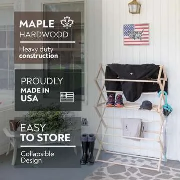 Pennsylvania Woodworks Clothes Drying Rack: Solid Maple Hard Wood Laundry Rack for Sweaters, Blouses...
